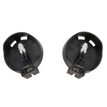 50pcs Black Round Button Battery Holder Case for CR2032 2016 2025