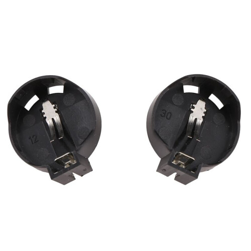 50pcs Black Round Button Battery Holder Case for CR2032 2016 2025