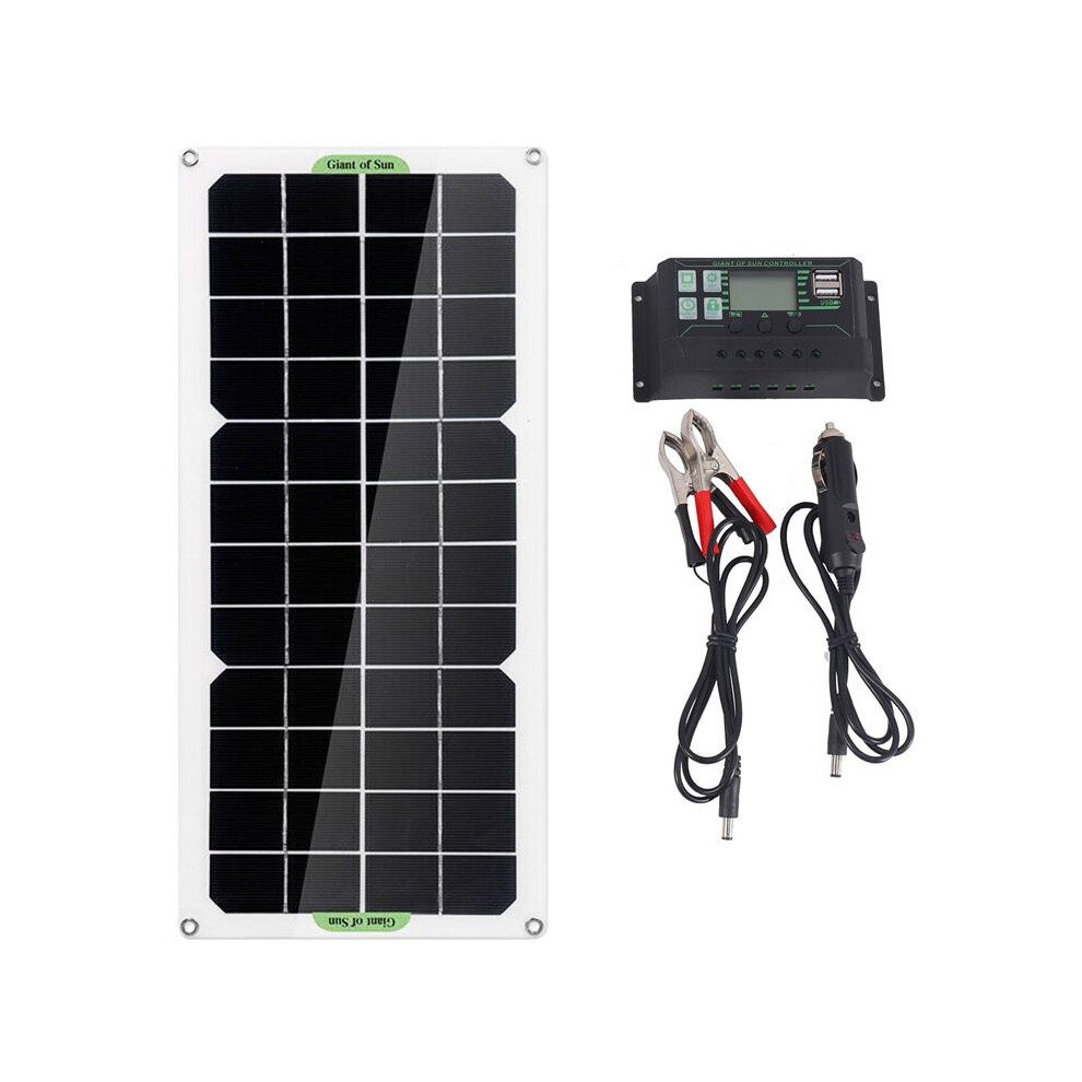30W Solar Panel Car Van Boat Caravan Trickle Portable 12V Battery Charger With 100A Controller 6132050816448