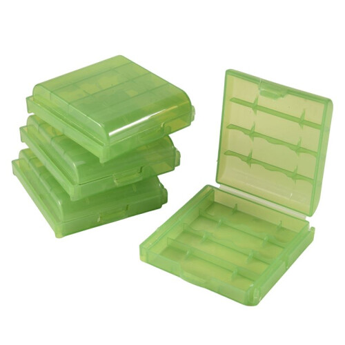 Pack of 20 PCS AA / AAA Battery Storage Hard Case Box-Green 1