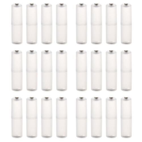 24 Pcs AAA to AA Battery Cell Converter Adaptor Cylindrical Case Holder
