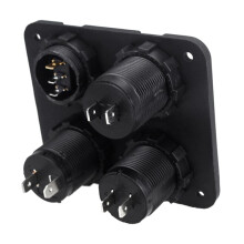 2X 12V-24V Car Boat Socket Dual USB Charger Voltmeter Panel for Vehicle Car Boat Motor Home