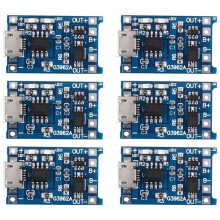 6PZ per TP4056 Modulo di Ricarica con Protezione Della Batteria 18650 BMS 5V Micro-USB 1A Scheda di Ricarica per 18650