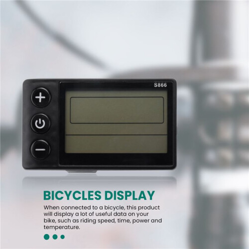 Electric Bicycle Display 24V/36V/48V Waterproof LCD Display S866 Controller Panel Dashboard for Electric Bicycle E-Bike 2