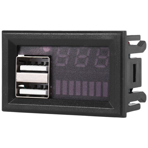 12V Digital Voltmeter Voltage Battery Panel Meter for Car Motorcycle USB 5V 2A Output 2