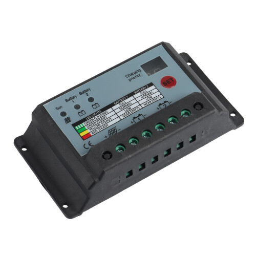 20A Dual Battery Solar Charge Controller Regulator, Suitable for 12V or 24V Battery Solar Controller 1