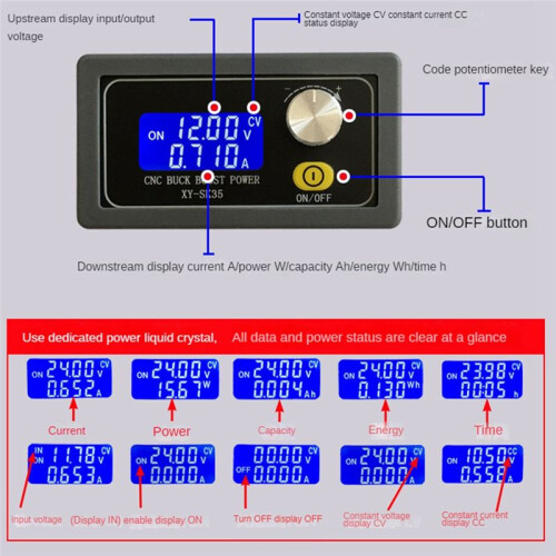 50W  CNC Antihypertensive Boost Converter 5-30V Adjustable Power Supply Input Constant Voltage Solar Charging Module
