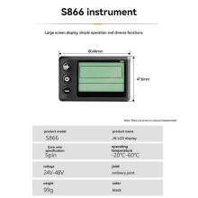 S866 Elektrische Fiets LCD Display Dashboard SM5PIN+20A 36V/48V Sinusgolf Controller voor Mountainbike Modificatie Kit