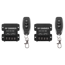 2X 12V RF LED Gradateur Sans Fil Luminosité 3 Touches Télécommande  12V- 24V 30A 360W 720W pour 5050 3528 Bandes Lumineuses Unicolores