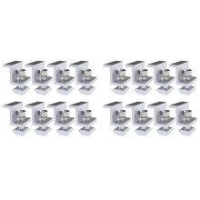 Pack med 16 Solcellsmodulfästen, Solpanelshållare, ändklämma, Justerbar, Fixerande Solcellsmodulhållare (35 mm)