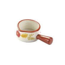 Gravy Boat Ceramic Sauce Pitcher with Handle Red HandPainted Pot with Lid for Hot Sauces