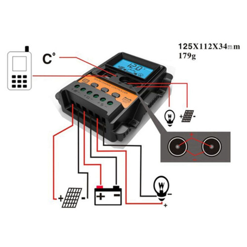 3X 30A Solar Charge Controller 12V24V Zonnepaneel Batterij Controller Regulator Auto 2 USB LCD Display Laadontlader 2