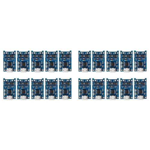 20Pcs 5V 1A 18650 Lithium Battery Charging Board TP4056 Lithium Battery Charging Board Micro-USB Charge Module Protect