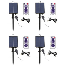 4X 1200mAh Solar Panel Control Box Kits Lithium Battery Panel for 3.7V 24V LED String Strip Lamp Charging
