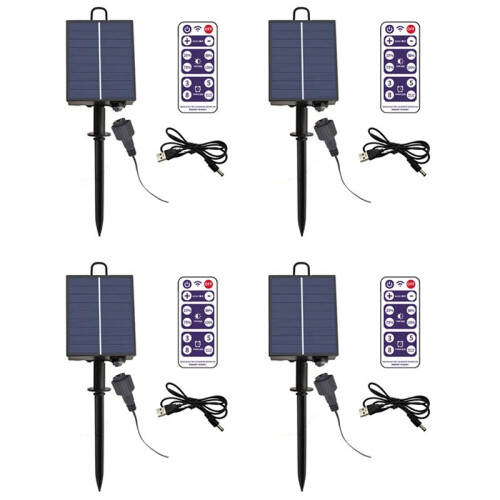 4X 1200mAh Solar Panel Control Box Kits Lithium Battery Panel for 3.7V 24V LED String Strip Lamp  Charging