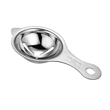 304 Stainless Steel Egg Separator with 3Ring Filter Design and 6 Inch Handle for Easy Egg White Separation