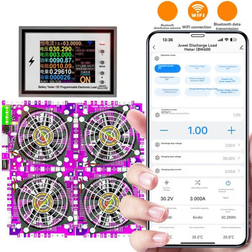 BW600 150W WiFi  Electronic Load Indicator Battery Tester Battery Capacity Detector USB Charging Tools US Plug 2