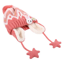 2Pièces Bonnet Rose Enfants Cache-Oreilles Amovibles Et Écharpe