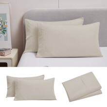 Ensemble de 2 taies d'oreiller King Size, en microfibre brossée, fermeture portefeuille, infroissables et résistantes à la décoloration, grises,