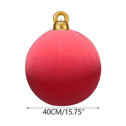 Bolas de Natal infláveis de veludo de 15,7 polegadas – Decoração natalina externa aveludada para jardim, varanda e gramado. 1