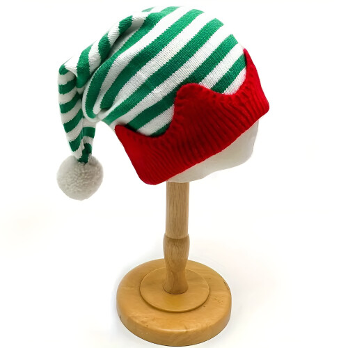 Bonnet rayé lutin en tricot – Taille unique 2