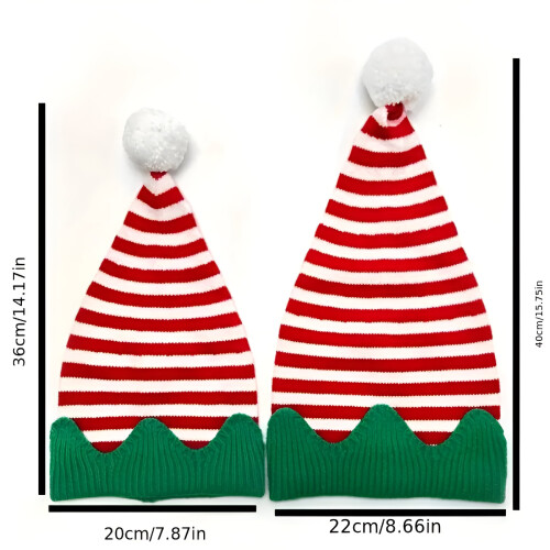 Bonnet rayé lutin en tricot – Taille unique 1