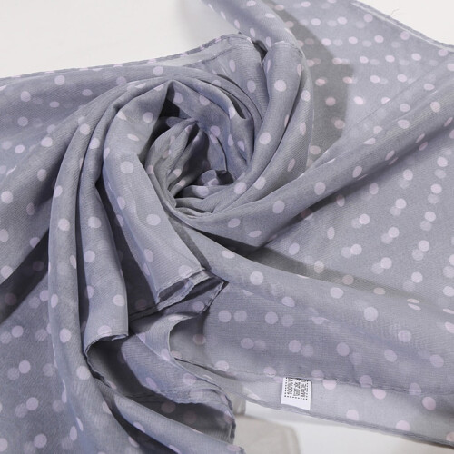 Lenço de seda feminino 160*50cm com estampa de bolinhas, longo e macio, estilo xale. 2
