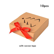 Coffret cadeau de Noël, 10 pièces, rouge ajouré, couvercle à charnière, emballage cadeau en carton robuste, idéal pour les fêtes, les mariages