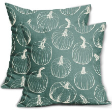 Herbstkissenbezüge 45 x 45 cm, Schwarzer Kürbisprint, 2er-Set