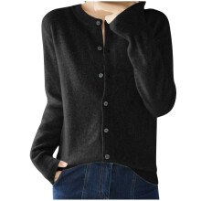 Cardigã feminino de tricô grosso com decote em V profundo, mangas compridas com punhos canelados, botões e tecido aconchegante para looks casuais