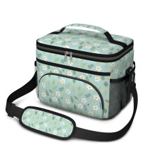 Sac à lunch isotherme à motif floral pour femmes et hommes – Étanche, bandoulière réglable, 25,4 x 17 x 20,3 cm, compatible avec les boîtes