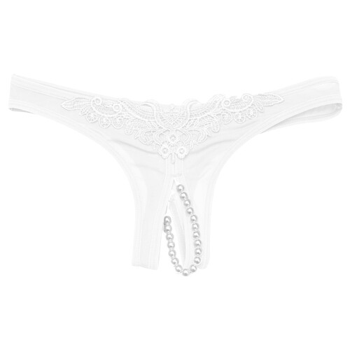 Γυναικεία δαντελένια G-String εσώρουχα με μενταγιόν, χάντρες από μαργαριτάρι, αναιδή