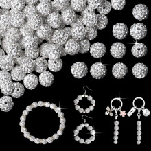 EASTIN 100 Stück 10 mm hellblaue Strassperlen für Schmuckherstellung, Bastelarbeiten, Armbänder, Ohrringe – Kompatibel mit Shamballa- und