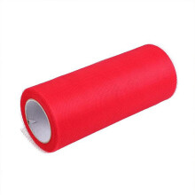5.9 Inch x 25 Yards Wedding Tulle Roll Spool Tutu Skirt Fabric Wedding Party Gift Bow Craft (Red)