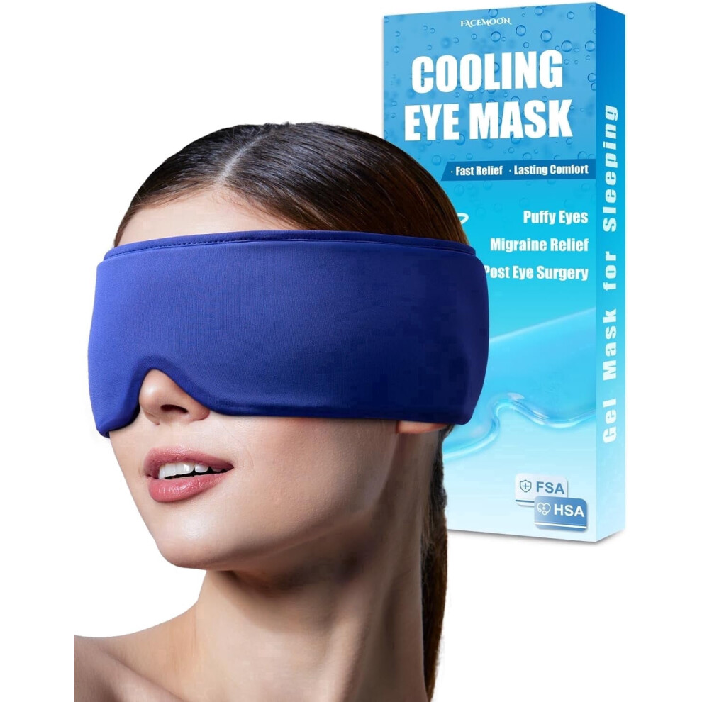 Ice Silk Gel Cooling Eye Mask for Adults, Blue