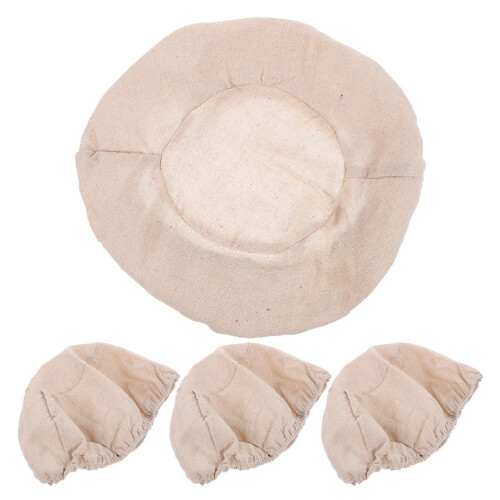 4 Pcs Bread Proofing Basket Liners Lining Cloth Baking Rising Cover Beige