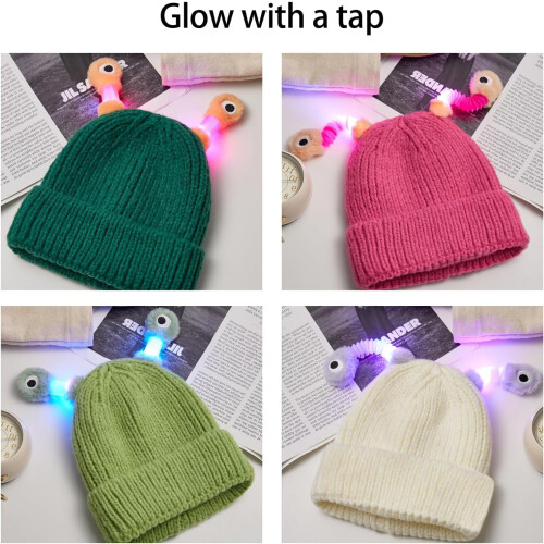 Glowing Monster Knit Hat for Halloween and Winter 2