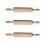 3Pcs Wooden Rolling Pin With Love Pattern For Baking 8