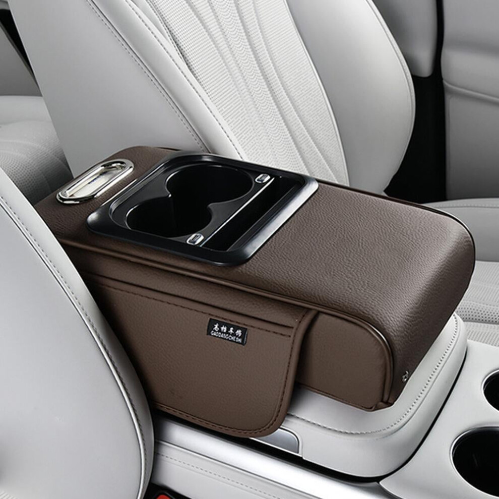 Multi-Functional Car Cup Holder With Supportive Armrest & Durable Leather Design - Perfect For Drivers 9180479053941