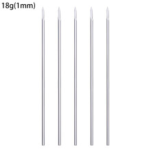 5PCS Mixed Disposable 316 Stainless Steel Ear Nose Body Piercing Needles Puncture Needle Navel Stud Jewelry Accessories 18G(1MM)