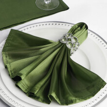 10 Pieces 20" Willow Green Satin Dinner Napkins Wedding Party