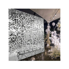 Square Glitter Panel Shimmer Wall Backdrop - Photo Backdrop Decoration & Photo Props for Birthday/Wedding/Anniversary Party
