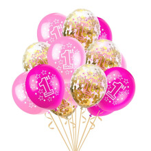 Set de 15 baloane decorațiuni pentru petrecere de ziua de naștere cu baloane din latex, culori aleatorii, panglică și accesorii gonflabile