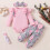 Βρεφικά ρούχα για κορίτσια, κορμάκι με μακριά μανίκια και φλοράλ σχέδια, σετ 3 2