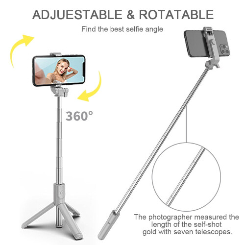 Φορητό Selfie Stick, βάση τρίποδου τηλεφώνου χειρός με αποσπώμενο ασύρματο 2