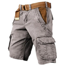 Heyac Herren-Cargoshorts (12,7 cm) – Vintage-Chino mit Kordelzug, lässige Streetwear mit mehreren Taschen
