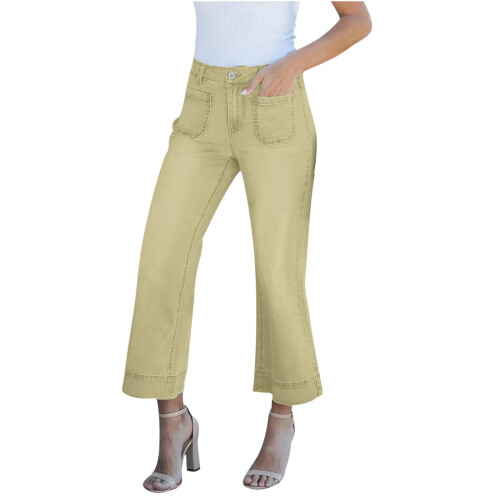 Γυναικείο τζιν Lenago Bootcut με φαρδιά μπατζάκια, ψηλόμεσο, ελαστικό, ίσιο, κουμπωτό, 1