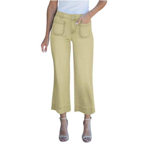 Γυναικείο τζιν Lenago Bootcut με φαρδιά μπατζάκια, ψηλόμεσο, ελαστικό, ίσιο, κουμπωτό, 2