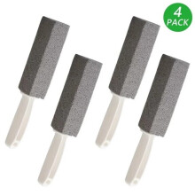 Paquete de 4 estropajos de mango corto, estropajo de piedra pómez, limpiador de piedra pómez para eliminar anillos de inodoro, piscina, baño,