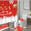 Ensemble de rideau de douche imperméable en polyester 4 pièces avec 4